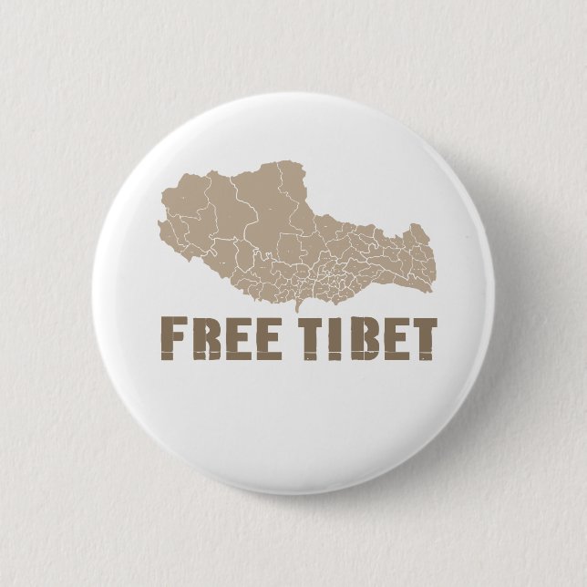 BADGE ROND 5 CM LE THIBET LIBRE/LIBERTÉ TIBÉTAINE (Devant)