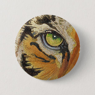 Badge Rond 5 Cm Le "tigre couvre de tuiles" l'aquarelle de