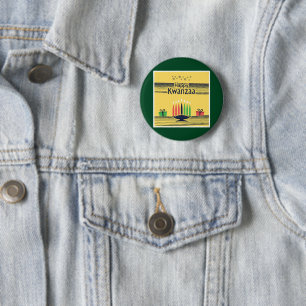 Badge Rond 5 Cm Le ton chaud et célébratif de Kwanzaa de SlipperyJ