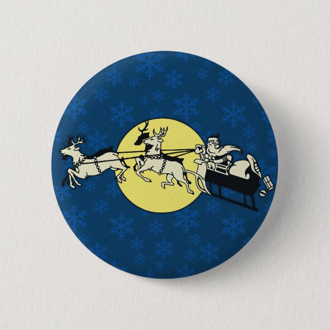 Badge Rond 5 Cm Le tour de Père Noël (Devant)