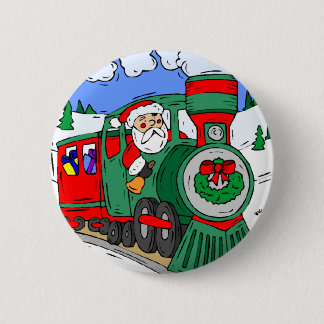 Badge Rond 5 Cm Le train de Père Noël