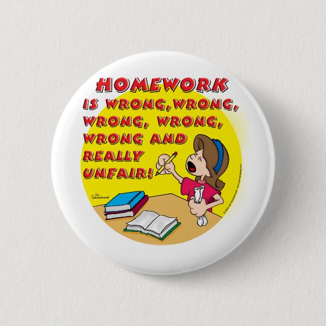 Badge Rond 5 Cm Le travail est erroné ! (fille) (Devant)
