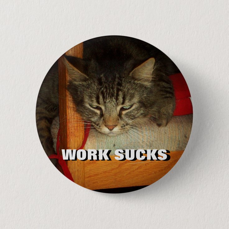 Badge Rond 5 Cm Le Travail Suce Le Chat Triste Meme Zazzle Fr Badge Rond 5 Cm Le Travail Suce Le Chat Triste Meme Zazzle Fr