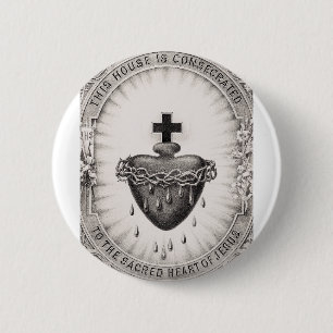 Badge Rond 5 Cm Le Très Saint Cœur de Jésus Symbole du Divin