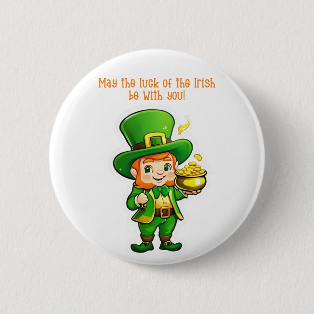 Badge Rond 5 Cm Le trésor de Lucky Leprechaun (Devant)