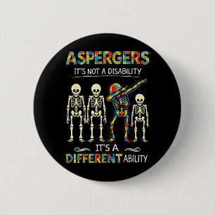 Badge Rond 5 Cm Le TSA Asperger n'est pas un handicap mais une dif