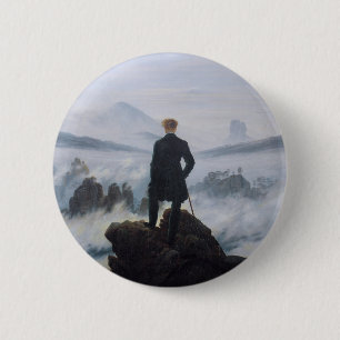 Badge Rond 5 Cm Le vagabond au-dessus de la mer de brume