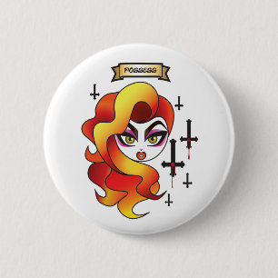 Badge Rond 5 Cm Le vaudou "possèdent" le bouton