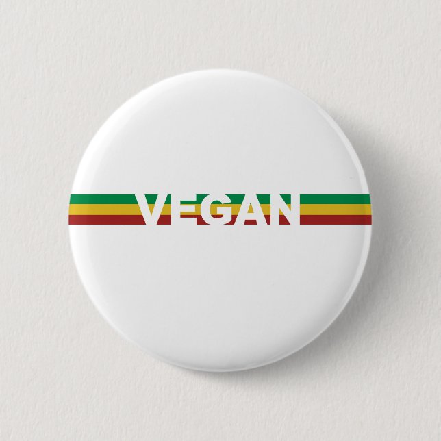 Badge Rond 5 Cm Le végétalien barre Rasta (Devant)