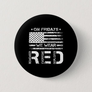 Badge Rond 5 Cm Le vendredi nous portons le drapeau américain roug