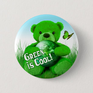 Badge Rond 5 Cm Le vert est frais ! Bouton