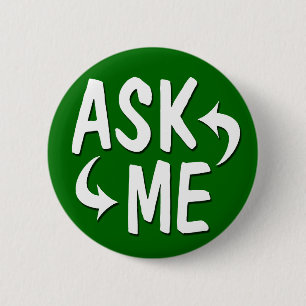 Badge Rond 5 Cm Le vert me demandent de me boutonner/flèches