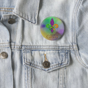 Badge Rond 5 Cm Le vert violet doré festif de SlipperyJoe sur le t