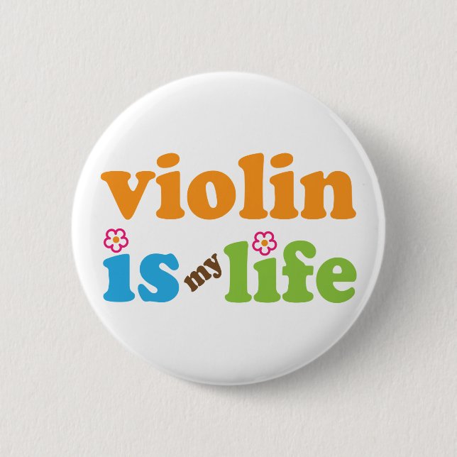 Badge Rond 5 Cm Le violon mignon est ma vie (Devant)
