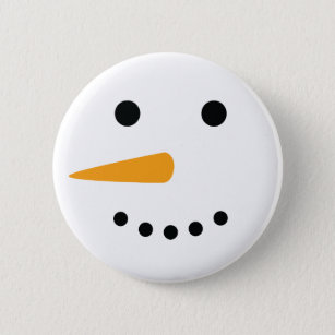 Badge Rond 5 Cm Le visage de Snowman