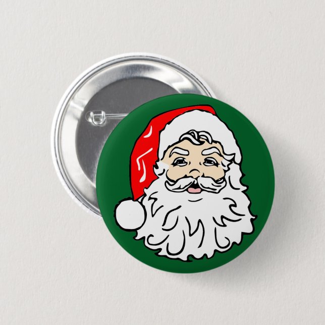 Badge Rond 5 Cm Le visage du Père Noël (Devant & derrière)