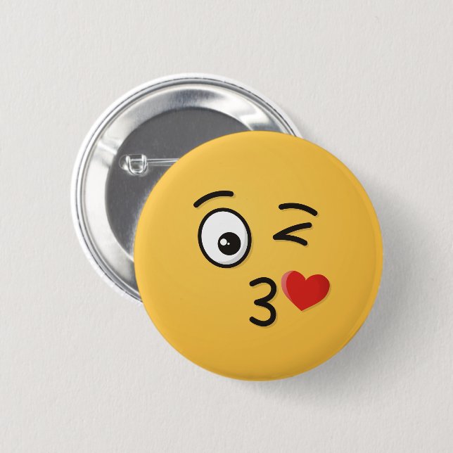 Badge Rond 5 Cm Le visage Jeter un baiser (Devant & derrière)