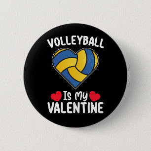 Badge Rond 5 Cm Le volley-ball est mon sport de la Saint-Valentin