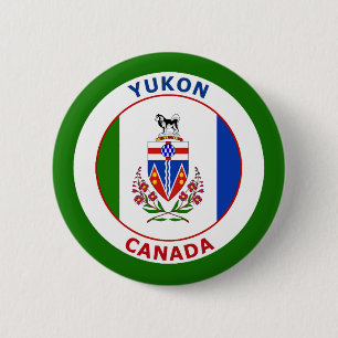 BADGE ROND 5 CM LE YUKON, CANADA