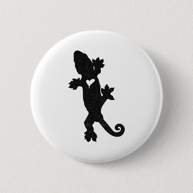 Badge Rond 5 Cm Leachie New Caledonian Gecko Artsy Distressed  (Devant)