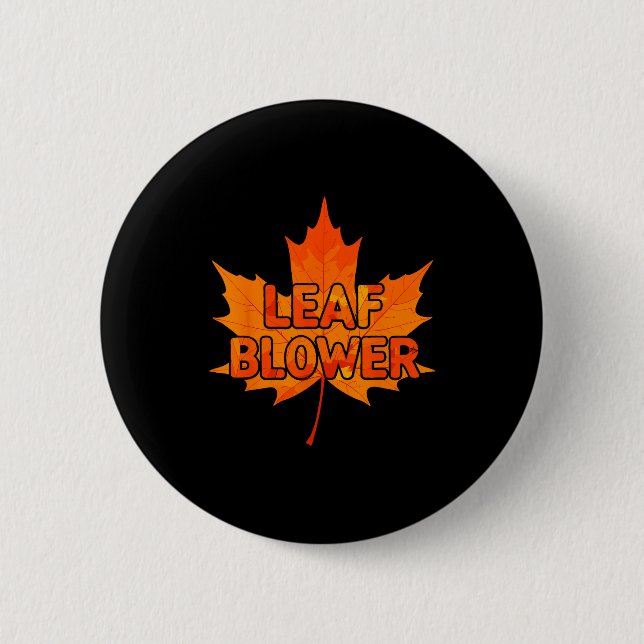 Badge Rond 5 Cm Leaf Blower Autumn Funny Halloween Matching Couple (Devant)