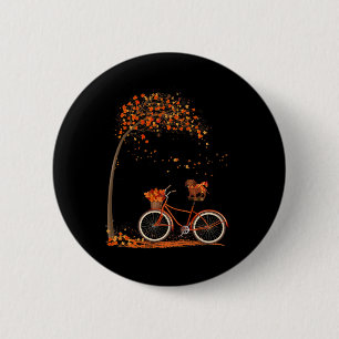 Badge Rond 5 Cm Leaf de chien Automne Cyclisme d'automne amusant D