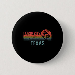 Badge Rond 5 Cm League City Texas Drôle Usa Ville Voyage Maison Ra