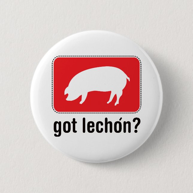 Badge Rond 5 Cm Lechon obtenu - rouge (Devant)