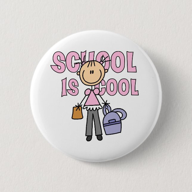 Badge Rond 5 Cm L'école de fille est fraîche (Devant)