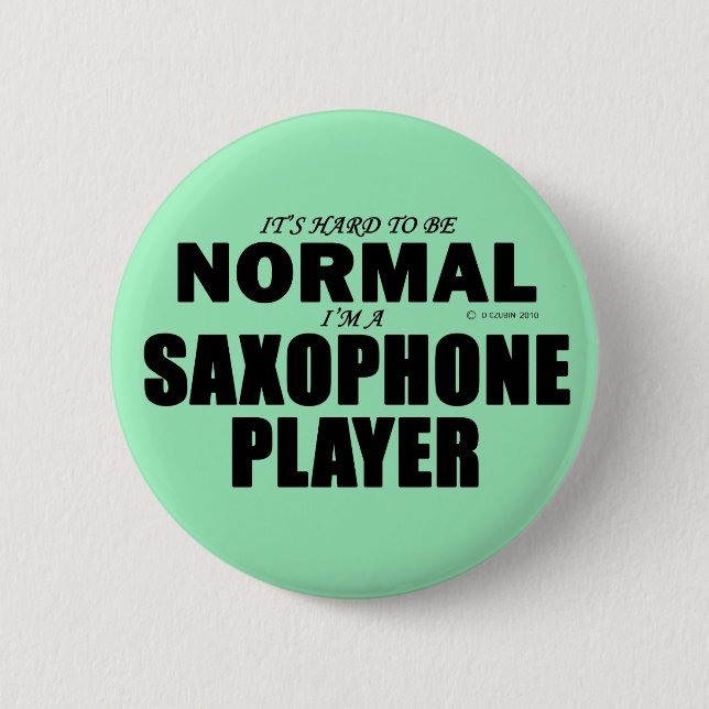 Badge Rond 5 Cm Lecteur Saxophone Normal (Devant)