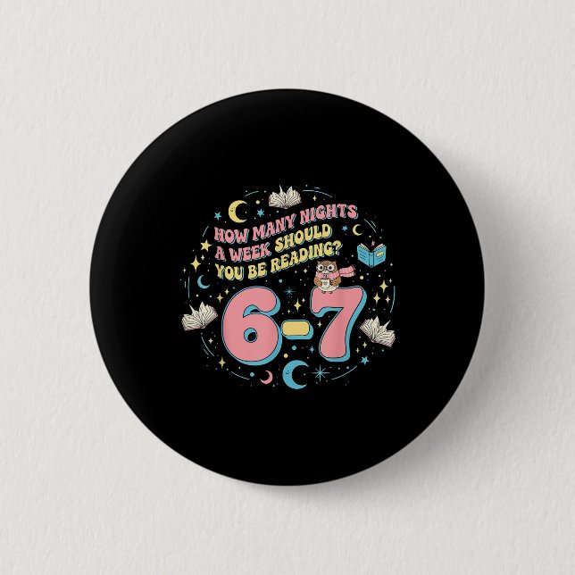 Badge Rond 5 Cm Lecture Amusante 67 Six Sept Mème Professeur d'Ang (Devant)