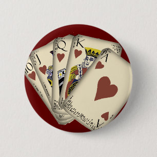 Badge Rond 5 Cm Lecture de cartes, coeurs, collectible