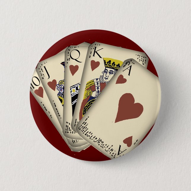 Badge Rond 5 Cm Lecture de cartes, coeurs, collectible (Devant)
