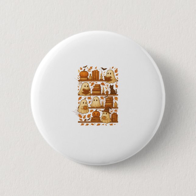 Badge Rond 5 Cm Lecture de Halloween Ghost Lover (Devant)