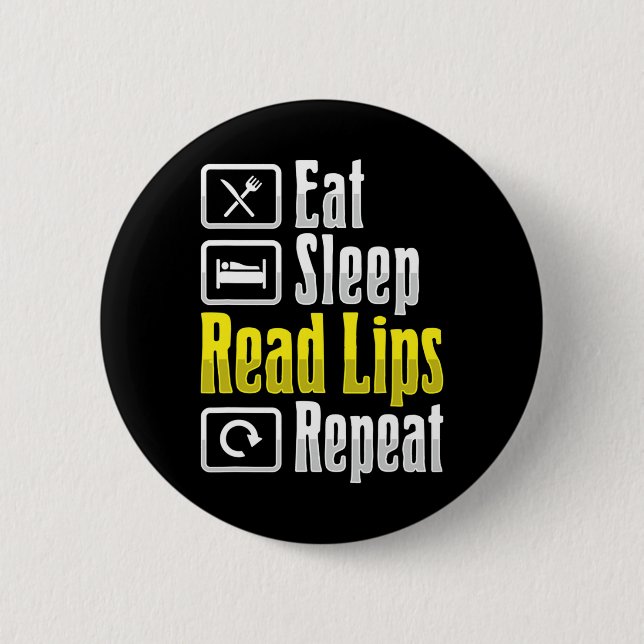 Badge Rond 5 Cm Lecture de la lèvre ASL Gesture main sourde Perte  (Devant)