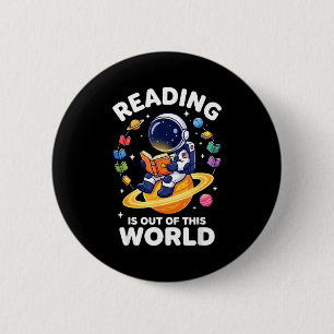 Badge Rond 5 Cm Lectures drôles sur l'espace sont des livres hors