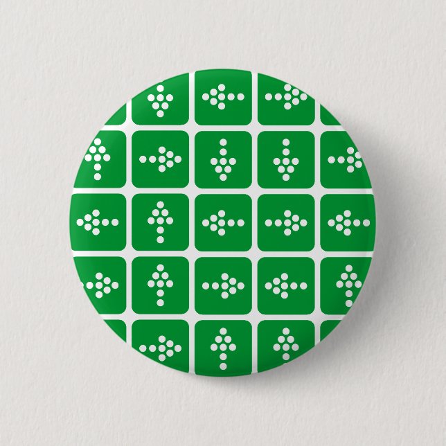 Badge Rond 5 Cm LED Arrow Square Green (Devant)