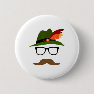 Badge Rond 5 Cm Lederhosen Allemand Visage Gles Halloween Costume
