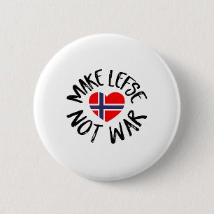 Badge Rond 5 Cm Lefse Chemise Cadeau Norvégien Drapeau Coeur Faire