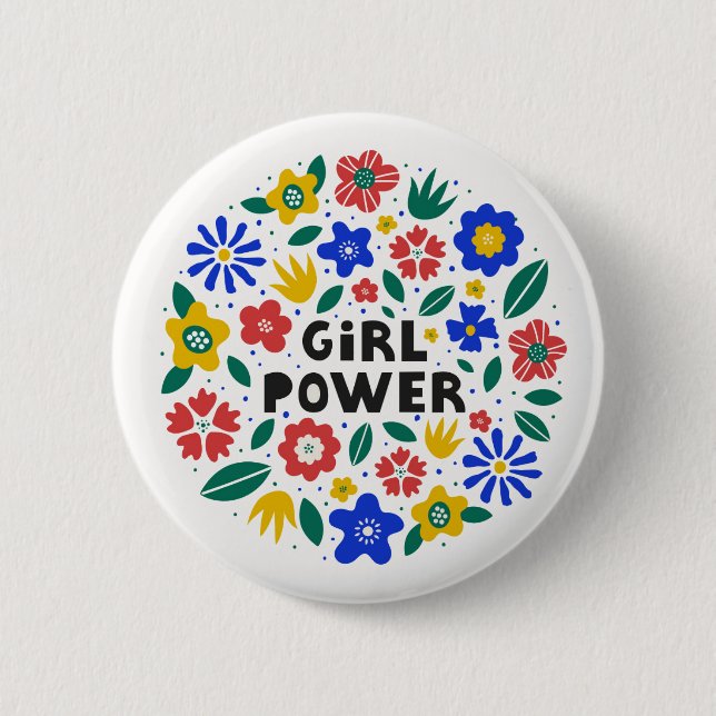 Badge Rond 5 Cm L'égalité féministe du pouvoir féminin (Devant)