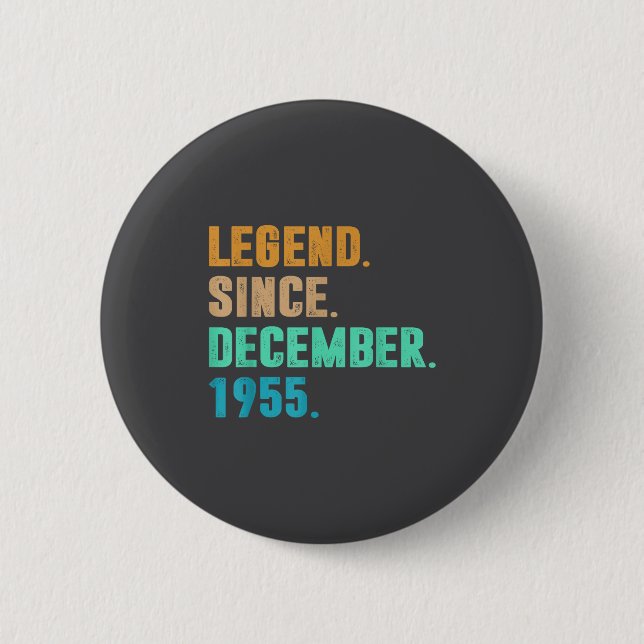 Badge Rond 5 Cm Legend Since December 1955 Birth Of Birthday 1955  (Devant)