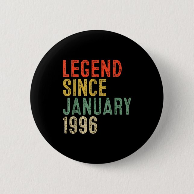 Badge Rond 5 Cm Legend Since January 1996 30th Birthday 30 Year Ol (Devant)