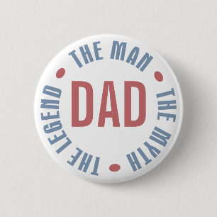 Badge Rond 5 Cm Légende de mythe d'homme de papa personnalisable