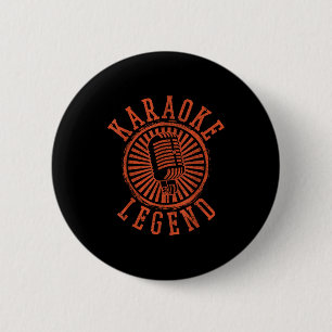 Badge Rond 5 Cm Légende du karaoké - Microphone de chant Party Cha