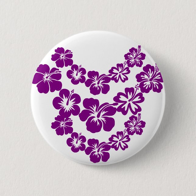 Badge Rond 5 Cm Leis pourpres de ketmie (Devant)