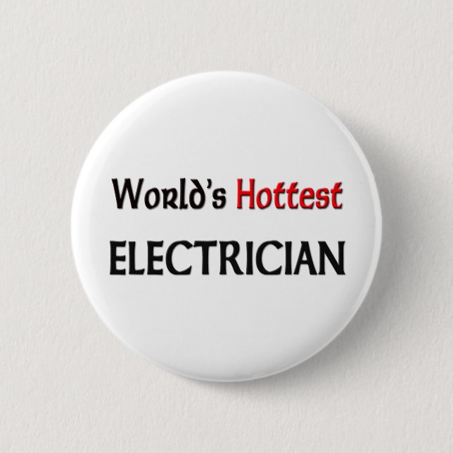 Badge Rond 5 Cm L'électricien le plus chaud du monde (Devant)
