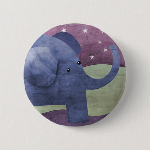 Badge Rond 5 Cm L'éléphant souhaite sur une étoile - boutonnez