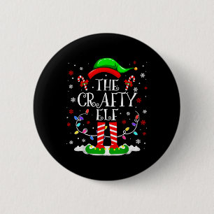 Badge Rond 5 Cm L'Elfe Crafty Drôle Joyeux Elf Xmas Correspondant