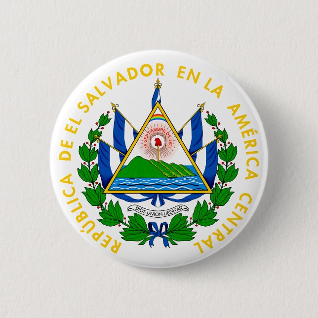 Badge Rond 5 Cm l'emblème d'el salvador (Devant)