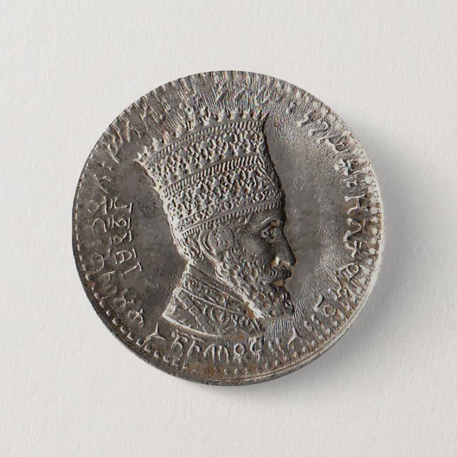 Badge Rond 5 Cm L'empereur Selassie I Pin (Devant)